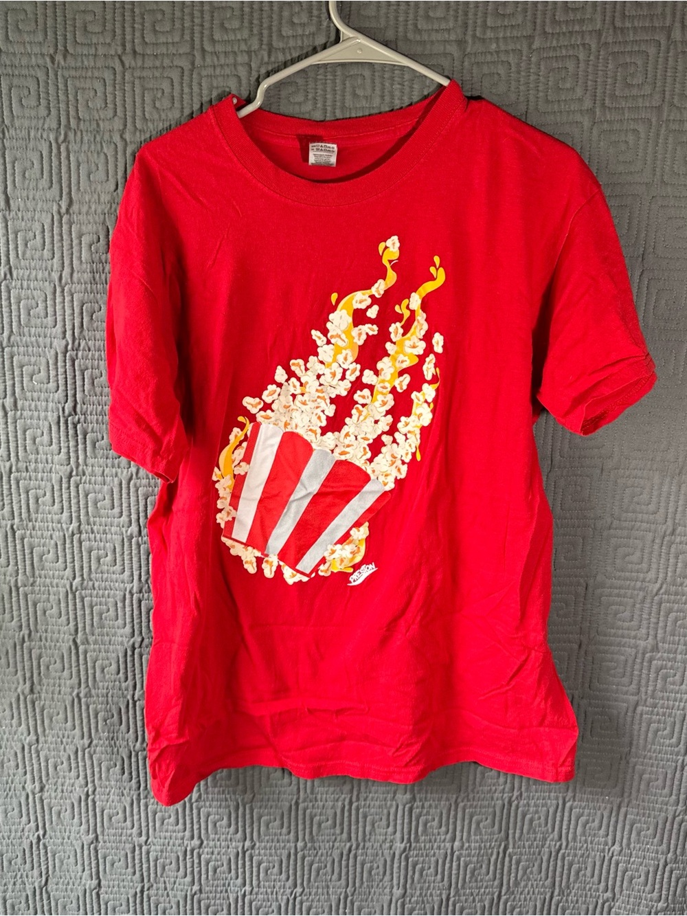 Gildan Heavy Cotton T-Shirt Mens Large Red Preston Playz 100% Cotton popcorn